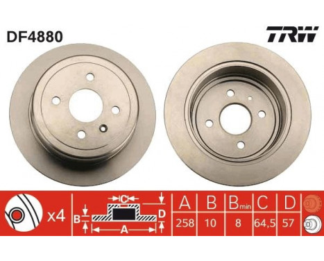 Bromsskiva DF4880 TRW, bild 3