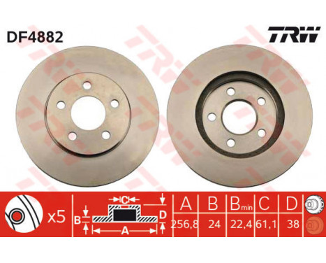 Bromsskiva DF4882 TRW