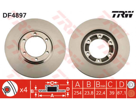 Bromsskiva DF4897 TRW