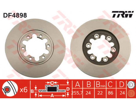 Bromsskiva DF4898 TRW