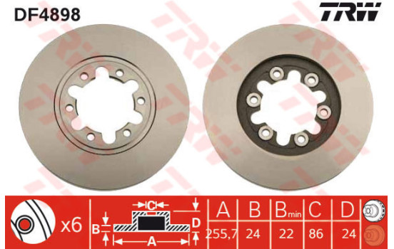Bromsskiva DF4898 TRW