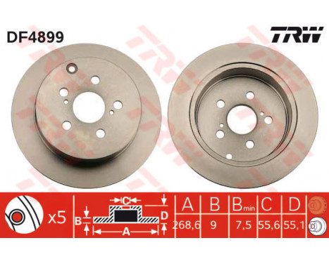 Bromsskiva DF4899 TRW