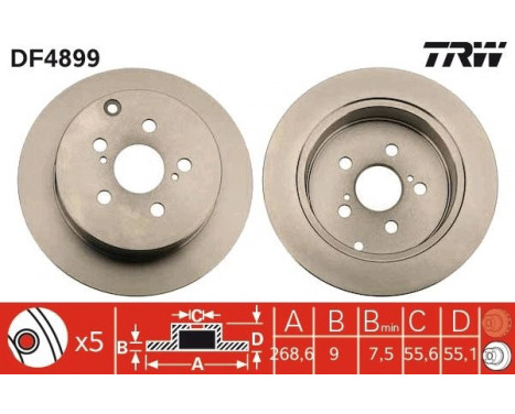 Bromsskiva DF4899 TRW, bild 3