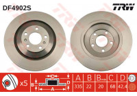 Bromsskiva DF4902S TRW