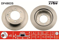 Bromsskiva DF4903S TRW