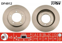 Bromsskiva DF4912 TRW