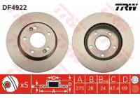 Bromsskiva DF4922 TRW