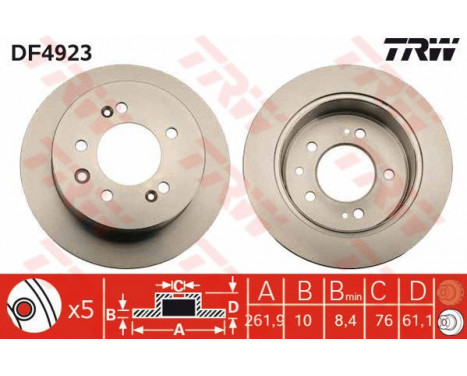 Bromsskiva DF4923 TRW