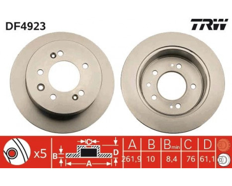 Bromsskiva DF4923 TRW, bild 3