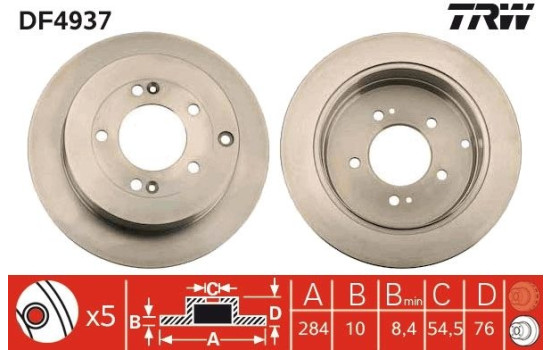 Bromsskiva DF4937 TRW, bild 3