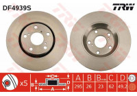 Bromsskiva DF4939S TRW