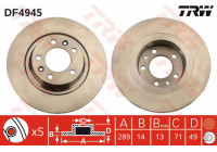 Bromsskiva DF4945 TRW