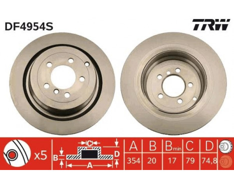 Bromsskiva DF4954S TRW, bild 3