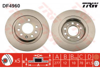 Bromsskiva DF4960 TRW