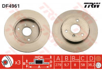 Bromsskiva DF4961 TRW
