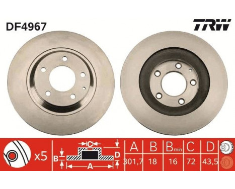 Bromsskiva DF4967 TRW, bild 3