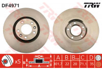 Bromsskiva DF4971 TRW