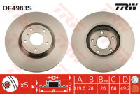 Bromsskiva DF4983S TRW