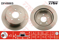 Bromsskiva DF4986S TRW