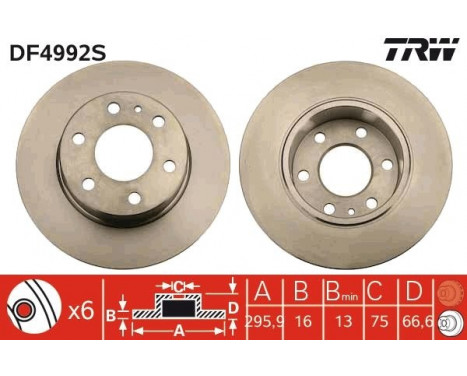 Bromsskiva DF4992S TRW, bild 3