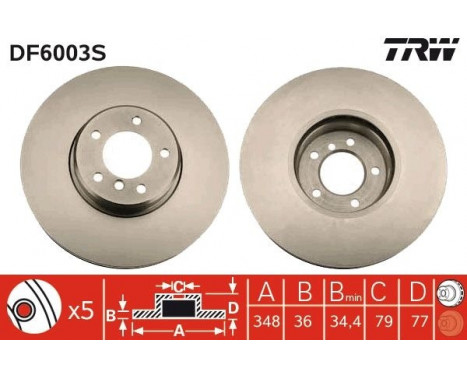 Bromsskiva DF6003S TRW