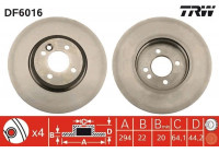 Bromsskiva DF6016 TRW