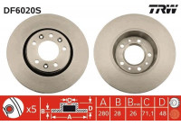Bromsskiva DF6020S TRW