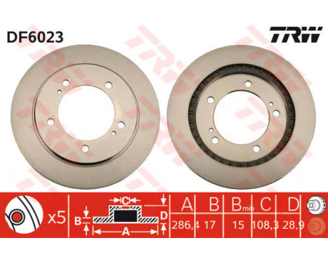 Bromsskiva DF6023 TRW