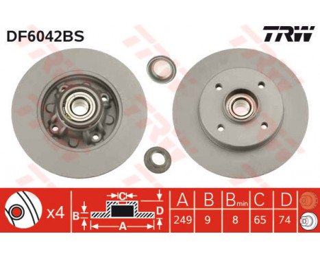 Bromsskiva DF6042BS TRW