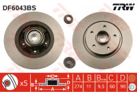 Bromsskiva DF6043BS TRW