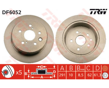 Bromsskiva DF6052 TRW