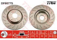 Bromsskiva DF6077S TRW