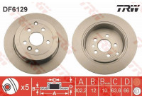 Bromsskiva DF6129 TRW