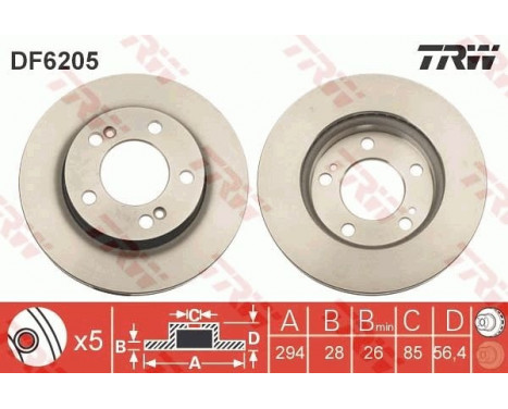 Bromsskiva DF6205 TRW, bild 2