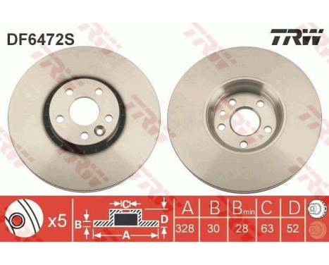 Bromsskiva DF6472S TRW, bild 2