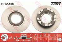 Bromsskiva DF6510S TRW