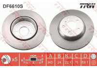 Bromsskiva DF6610S TRW