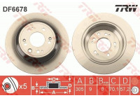 Bromsskiva DF6678 TRW