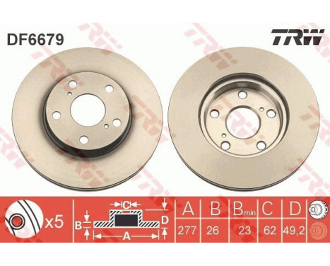 Bromsskiva DF6679 TRW