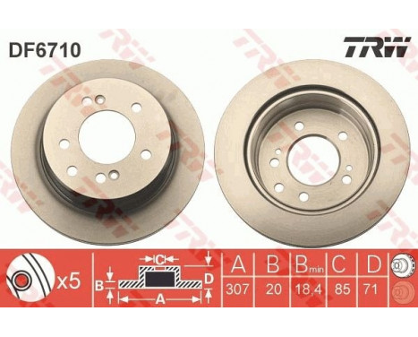 Bromsskiva DF6710 TRW