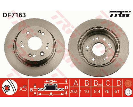 Bromsskiva DF7163 TRW, bild 2