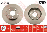 Bromsskiva DF7195 TRW