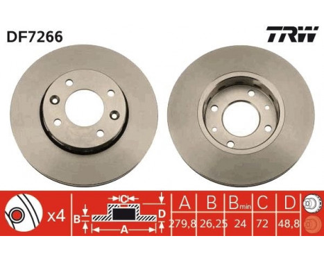 Bromsskiva DF7266 TRW, bild 2