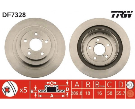 Bromsskiva DF7328 TRW