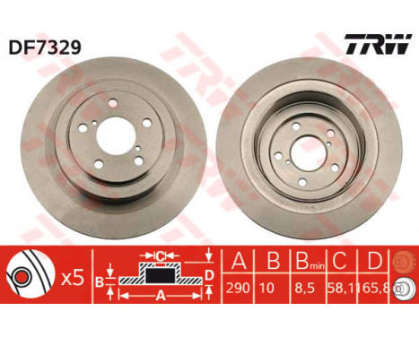 Bromsskiva DF7329 TRW