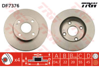 Bromsskiva DF7376 TRW