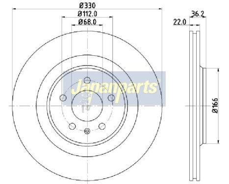 Bromsskiva DP-0910 Japanparts