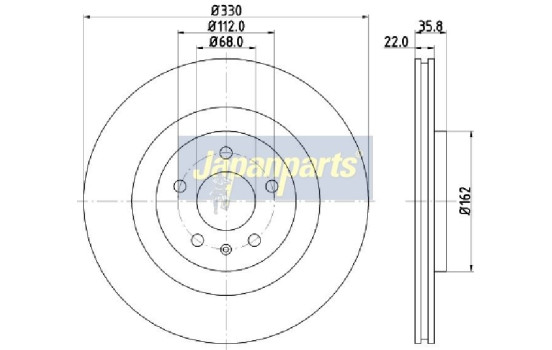 Bromsskiva DP-0911 Japanparts