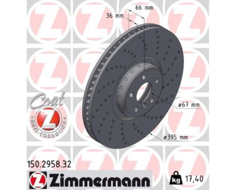 Bromsskiva FORMEL F 150.2958.32 Zimmermann