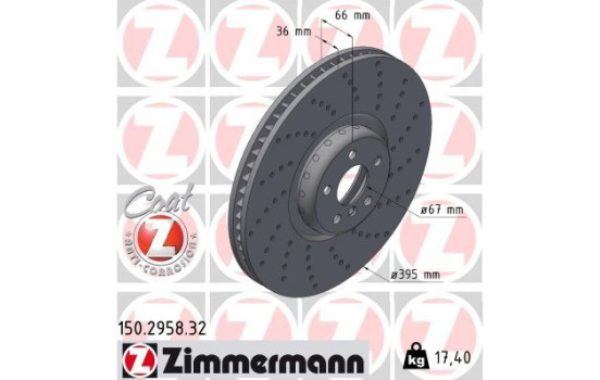 Bromsskiva FORMEL F 150.2958.32 Zimmermann